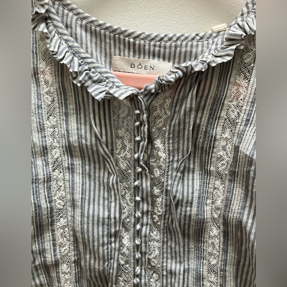 DÔEN Lydia Savoie Stripe Cottagecore Top - Size XL - Picture 6 of 10